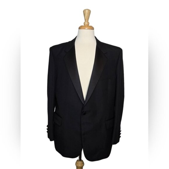 Vintage Woodwards Wool Blend Blazer Classic Prom Grad Wedding Tailored Size 46S - Picture 1 of 11